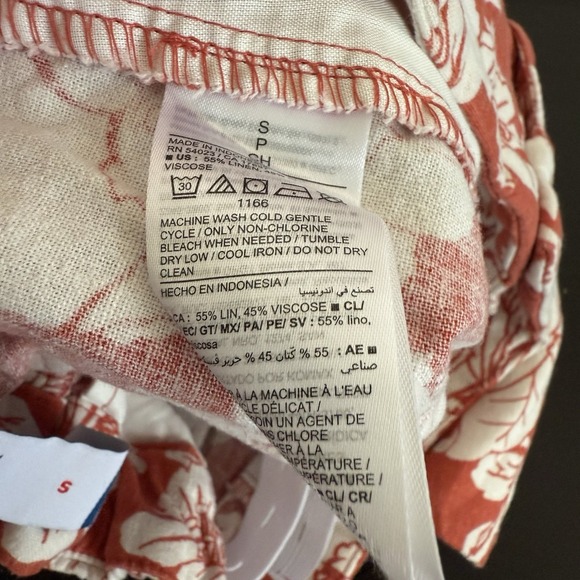 Old Navy Extra High-Rise Taylor Adjust Waist Floral Shorts Top Linen Set Small - Picture 11 of 16